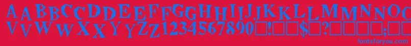 Beatnik Font – Blue Fonts on Red Background