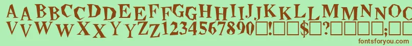 Beatnik Font – Brown Fonts on Green Background