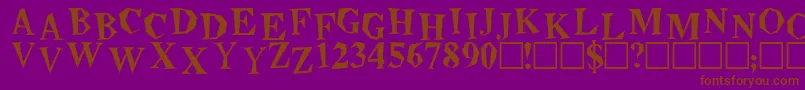 Beatnik Font – Brown Fonts on Purple Background