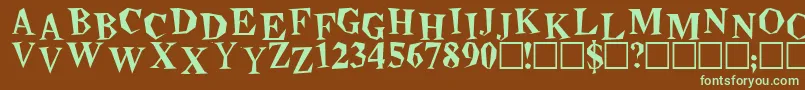 Beatnik Font – Green Fonts on Brown Background