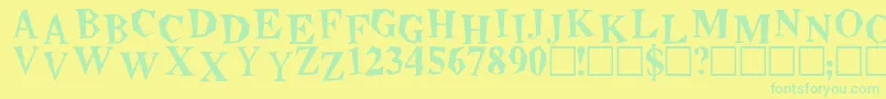 Police Beatnik – polices vertes sur fond jaune