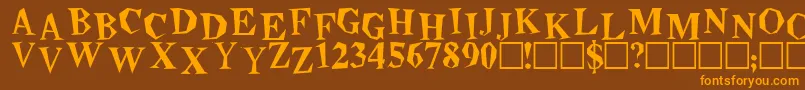 Beatnik Font – Orange Fonts on Brown Background