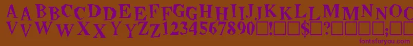 Beatnik-Schriftart – Violette Schriften auf braunem Hintergrund