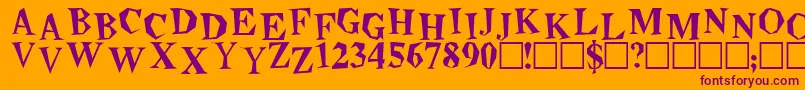 Beatnik Font – Purple Fonts on Orange Background