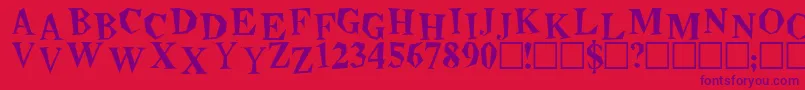 Beatnik Font – Purple Fonts on Red Background