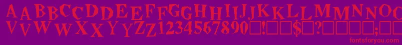 Czcionka Beatnik – czerwone czcionki na fioletowym tle