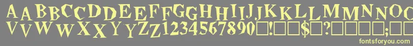 Beatnik Font – Yellow Fonts on Gray Background