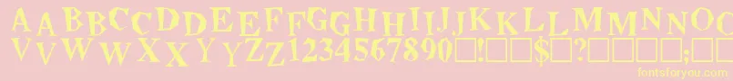 Beatnik Font – Yellow Fonts on Pink Background