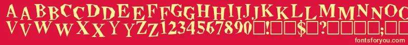 Beatnik Font – Yellow Fonts on Red Background