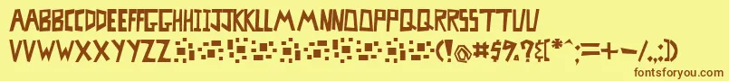 MisterbassFull Font – Brown Fonts on Yellow Background