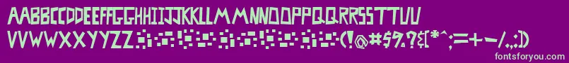 MisterbassFull Font – Green Fonts on Purple Background
