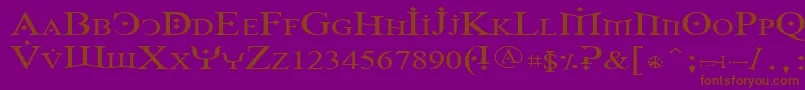 Foy1wid-Schriftart – Braune Schriften auf violettem Hintergrund