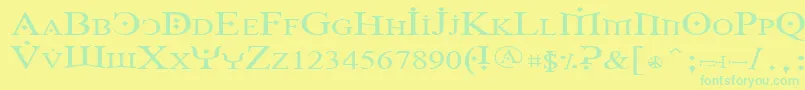Czcionka Foy1wid – zielone czcionki na żółtym tle