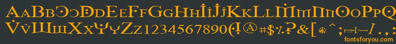 フォントFoy1wid – 黒い背景にオレンジの文字