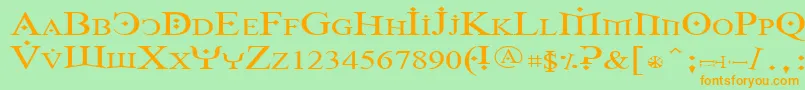 Foy1wid Font – Orange Fonts on Green Background