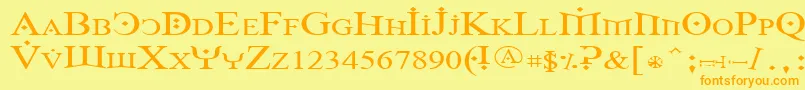 Foy1wid Font – Orange Fonts on Yellow Background