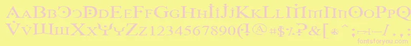 Foy1wid Font – Pink Fonts on Yellow Background