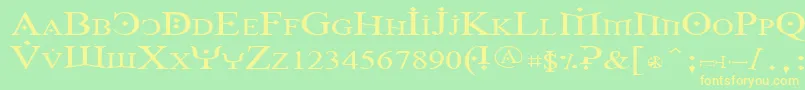 Foy1wid Font – Yellow Fonts on Green Background