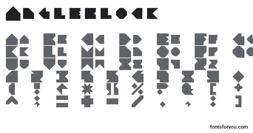 Schriftart Angleblock – Alphabet, Zahlen, spezielle Symbole