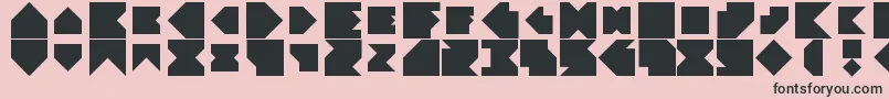 Angleblock-Schriftart – Schwarze Schriften auf rosa Hintergrund