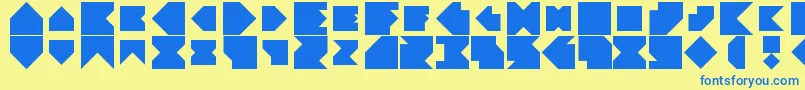 Angleblock Font – Blue Fonts on Yellow Background