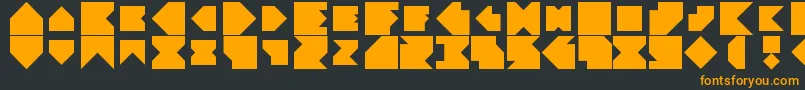 Angleblock-Schriftart – Orangefarbene Schriften auf schwarzem Hintergrund
