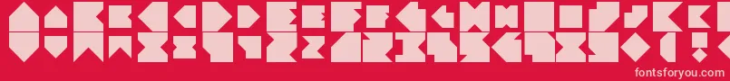 Fonte Angleblock – fontes rosa em um fundo vermelho