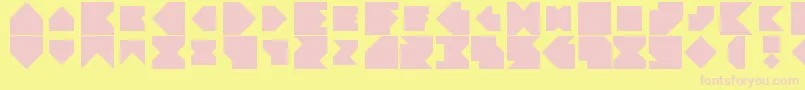 フォントAngleblock – ピンクのフォント、黄色の背景