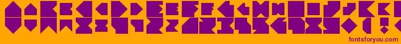 Angleblock-Schriftart – Violette Schriften auf orangefarbenem Hintergrund