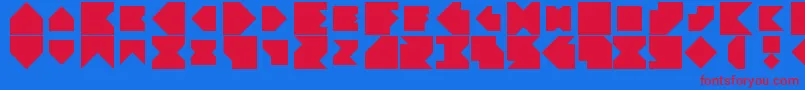 Angleblock Font – Red Fonts on Blue Background