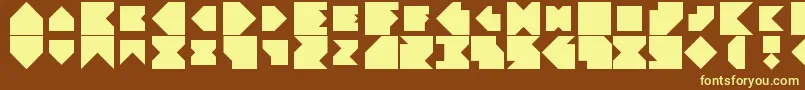 Angleblock-fontti – keltaiset fontit ruskealla taustalla