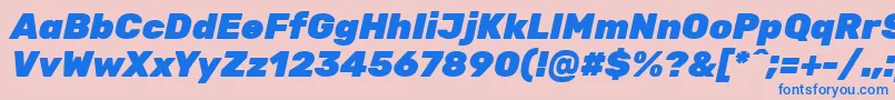 RubikBlackitalic Font – Blue Fonts on Pink Background