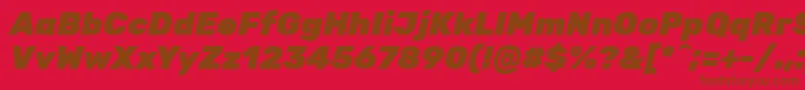 RubikBlackitalic Font – Brown Fonts on Red Background