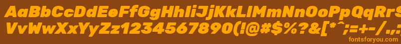 RubikBlackitalic Font – Orange Fonts on Brown Background