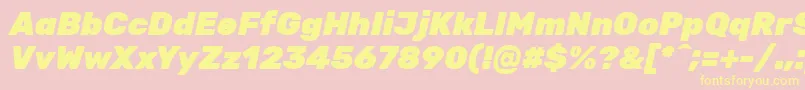 RubikBlackitalic Font – Yellow Fonts on Pink Background