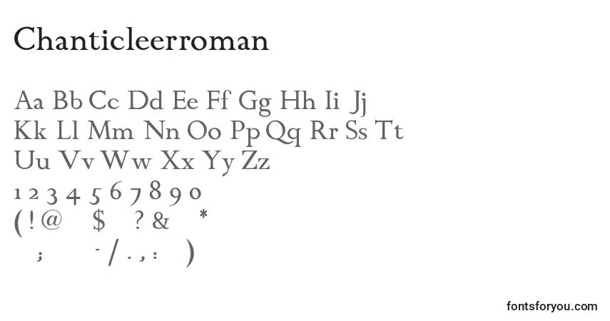 Шрифт Chanticleerroman – алфавит, цифры, специальные символы