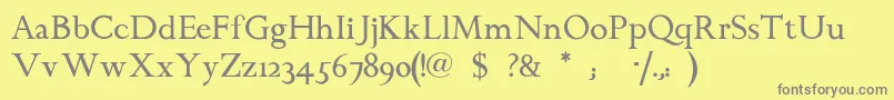 Chanticleerroman Font – Gray Fonts on Yellow Background