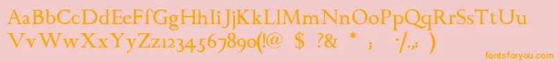 Chanticleerroman Font – Orange Fonts on Pink Background