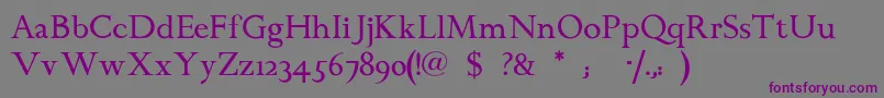 Chanticleerroman Font – Purple Fonts on Gray Background