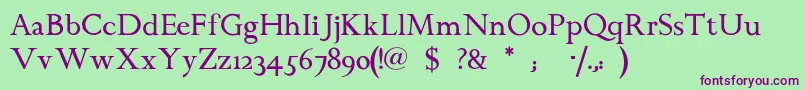 Chanticleerroman Font – Purple Fonts on Green Background