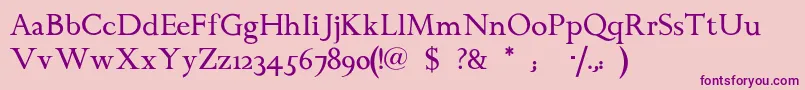 Chanticleerroman Font – Purple Fonts on Pink Background