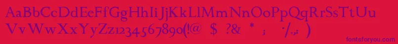 Chanticleerroman Font – Purple Fonts on Red Background
