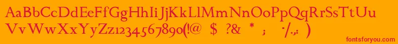 Chanticleerroman Font – Red Fonts on Orange Background