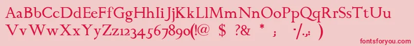 Chanticleerroman Font – Red Fonts on Pink Background