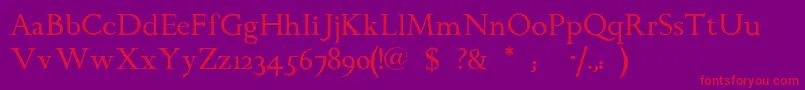 Chanticleerroman Font – Red Fonts on Purple Background