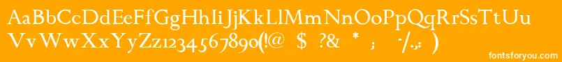 Chanticleerroman Font – White Fonts on Orange Background