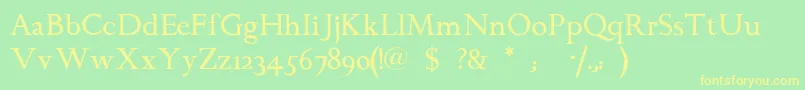 Chanticleerroman Font – Yellow Fonts on Green Background