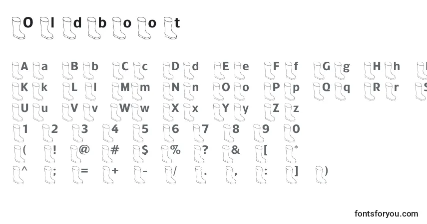 Schriftart Oldboot – Alphabet, Zahlen, spezielle Symbole
