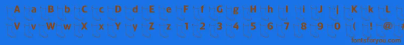 Oldboot Font – Brown Fonts on Blue Background