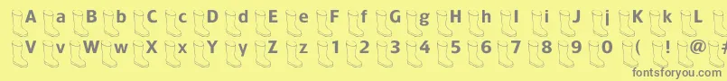 Oldboot-Schriftart – Graue Schriften auf gelbem Hintergrund